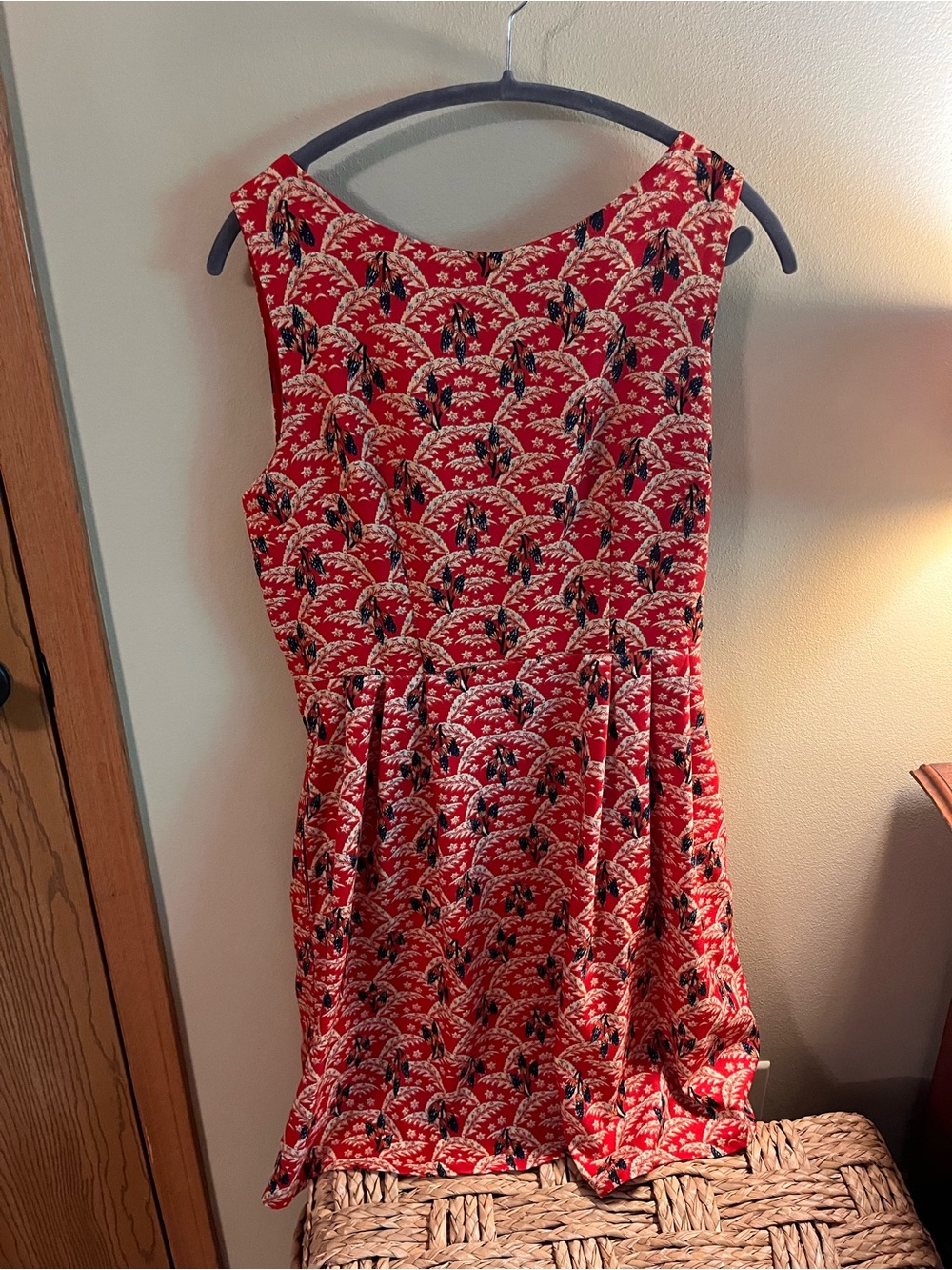Red Patterned Sleeveless Mini Dress - Picture 1 of 3